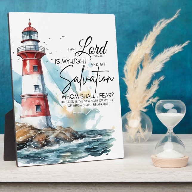 Psalm 27:1 Bible LORD is my Light and Salvation  Plaque (Side)