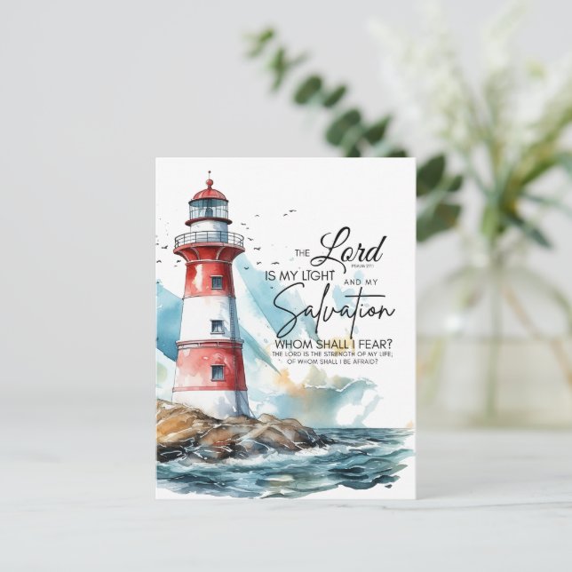 Psalm 27:1 Bible LORD is my Light and Salvation  Postcard (Standing Front)