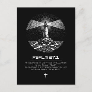 Psalm 27:1 Bible Verse Tshirt   Christian Postcard