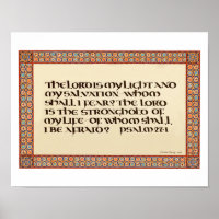 Psalm 27:1 illuminated calligraphy Uncial script