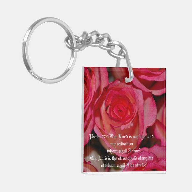 Psalm 27:1 keychain (Front Left)