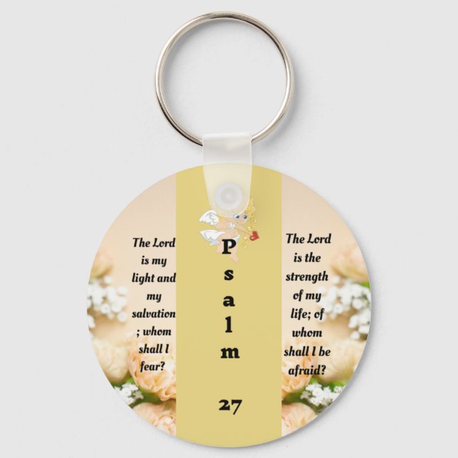 Psalm 27:1 keychain (Front)
