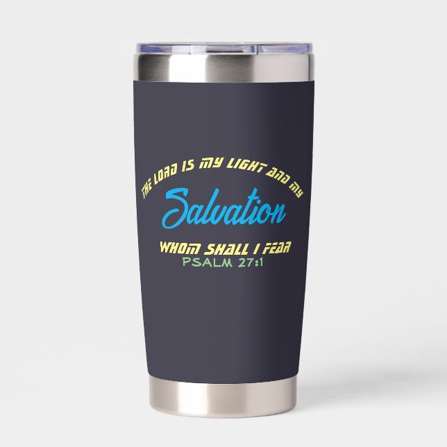  psalm 27:1  sweatshirt insulated tumbler (Front)