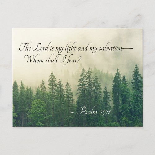 Psalm 271 The Lord is my light and my salvationâ Postcard