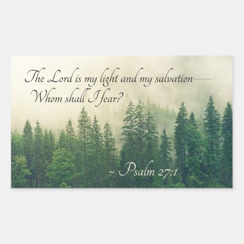 Psalm 271 The Lord is my light and my salvation Rectangular Sticker