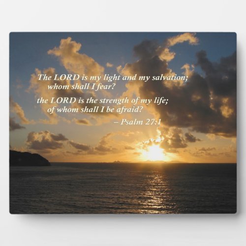 Psalm 27 1 The Lord Is My Light Plaque