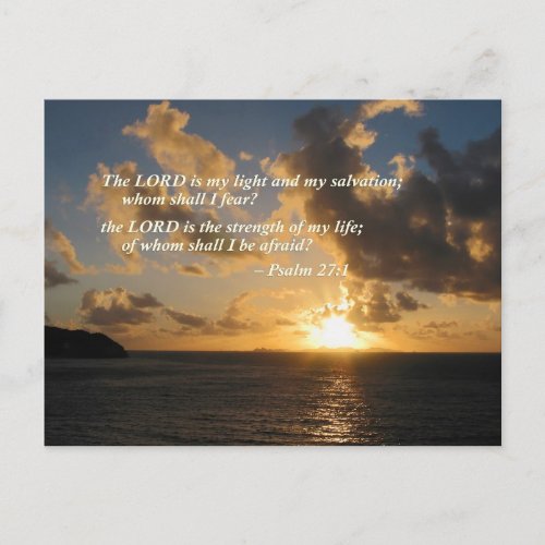 Psalm 27 1 The Lord Is My Light Postcard