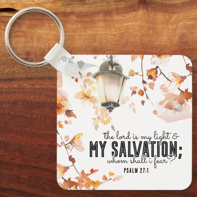 Psalm 27:1 The Lord is my Light & Salvation Bible  Keychain (Front)