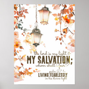 Psalm 27:1 The Lord is my Light & Salvation Bible Poster