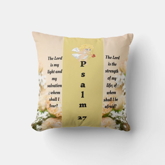 Psalm 27:1   throw pillow (Front)