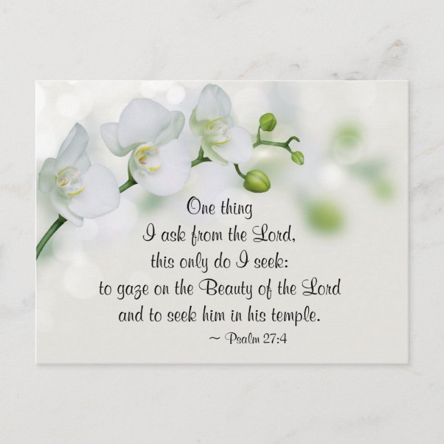 Psalm 27:4 One thing I ask from the Lord, Bible Postcard (Front)