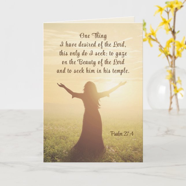 Psalm 27:4 One Thing I Desired of the Lord Bible Card (Yellow Flower)