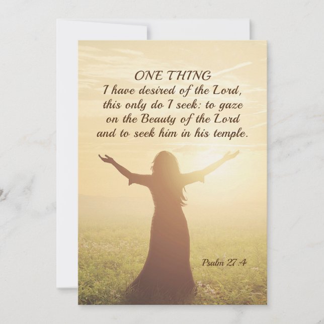Psalm 27:4 One Thing I Desired of the Lord Card (Front)