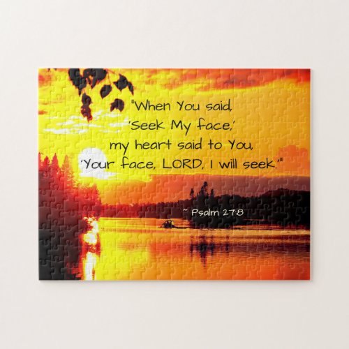 Psalm 278 Your Face LORD I will Seek Bible Jigsaw Puzzle