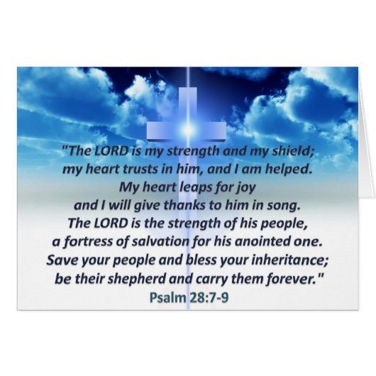 Psalm 28:7-9 cards (Front Horizontal)