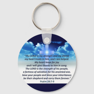 Psalm 28:7-9 keychain
