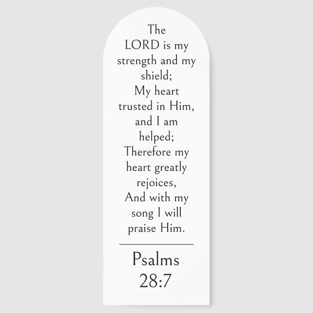 Psalm 28:7 Bible Verse, Strength Scripture Modern  Bookmarks (Front)