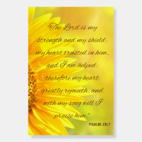 Psalm 28:7 Foam Board Wall Art - "The Lord is..."