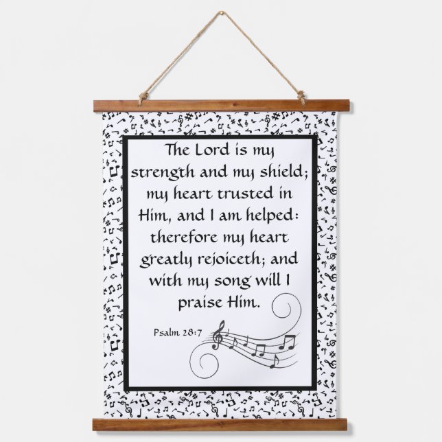 Psalm 28:7   hanging tapestry (Front)