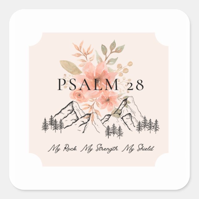 Psalm 28 Square Stickers (Front)