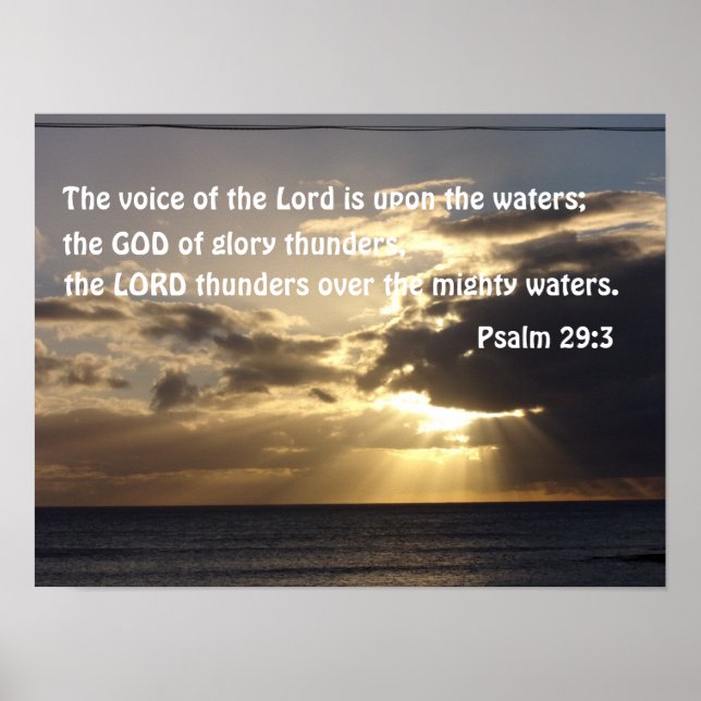 Psalm 29:3 The voice of the Lord is upon the water Poster (Front)