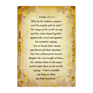 Psalm 2 1-6 Why do the nations conspire, Acrylic Print