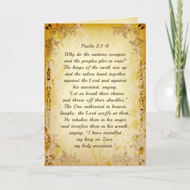 Psalm 2 1-6 Why do the nations conspire, Card (Front)