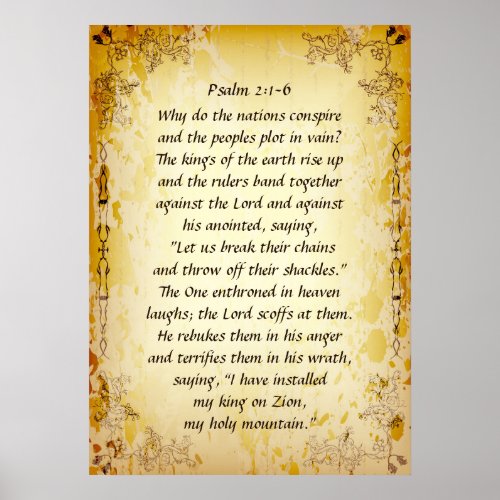 Psalm 2 1_6 Why do the nations conspire Poster