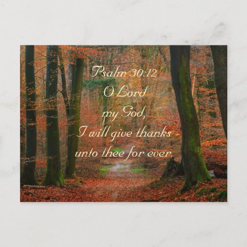 Psalm 3012 Give Thanks to the Lord Postcard