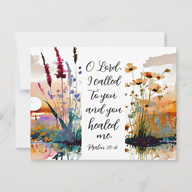 Psalm 30:2 Lord You healed me Christian Bible Card (Front)