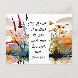 Psalm 30:2 O Lord You healed me Christian Bible Postcard