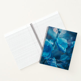 Psalm 30:5 Bible Study Blue Flowers Custom Notebook