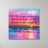 Psalm 30:5 Canvas Print