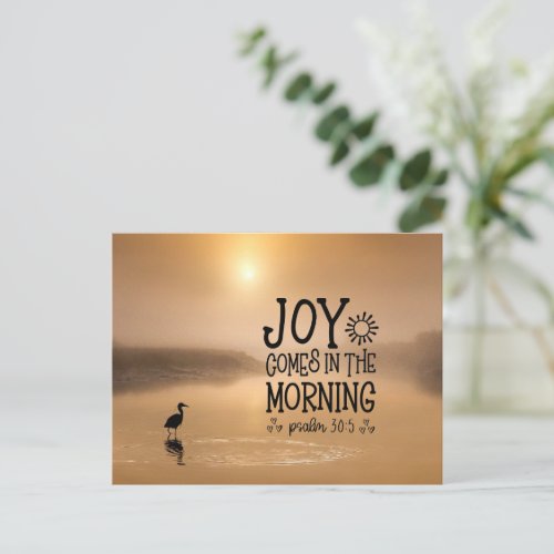 Psalm 305 Joy comes in the morning Bible Verse Postcard