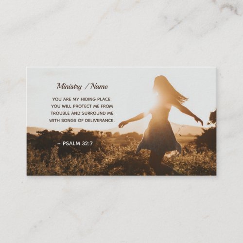 Psalm 327 You are my hiding place Bible Verse Business Card