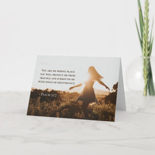 Psalm 327 You are my hiding place Bible Verse Card