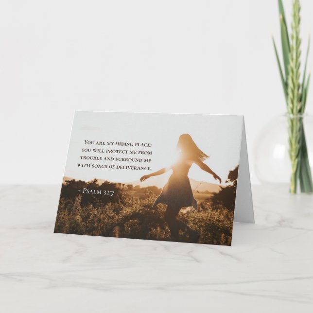 Psalm 32:7 You are my hiding place Bible Verse Card (Front)