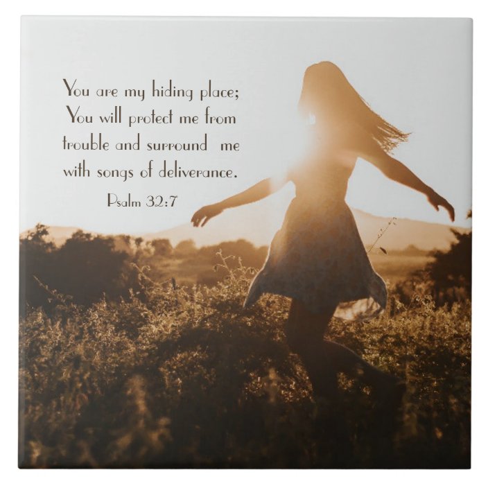Psalm 32 7 You Are My Hiding Place Bible Verse Ceramic Tile Zazzle Com