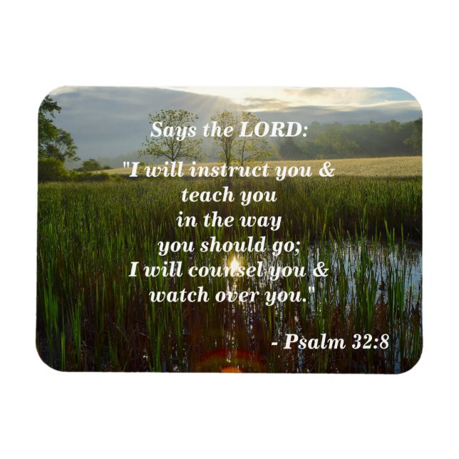 Psalm 32:8 I will Teach You  Magnet (Horizontal)