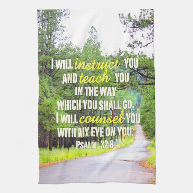 Psalm 32:8 Kitchen Towel (Vertical)