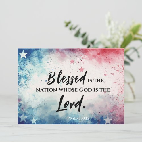 Psalm 3312 Blessed is the Nation Bible Flat Card