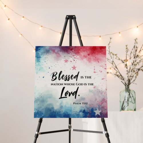 Psalm 3312 Blessed is the Nation Bible Verse  Foam Board