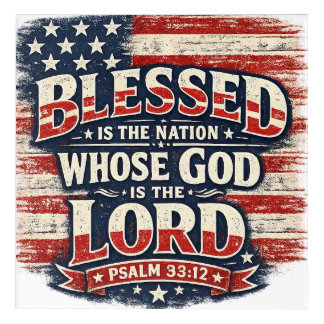 Psalm 33:12 Blessed Is The Nation Patriotic Acrylic Print