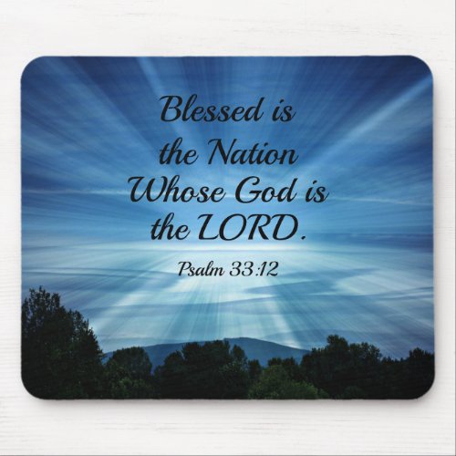 Psalm 3312 Blessed is the nation whose God is the Mouse Pad