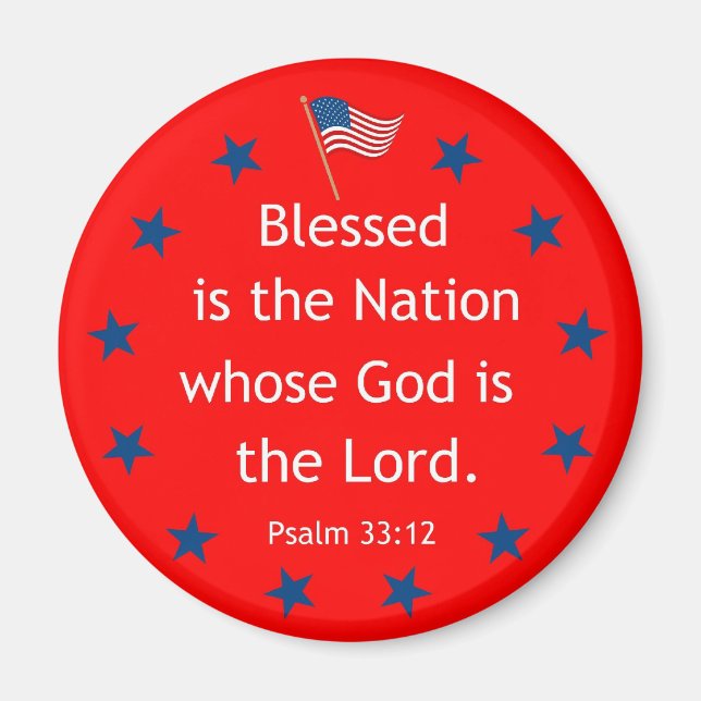 Psalm 33:12 (Patriotic) Magnet (Front)