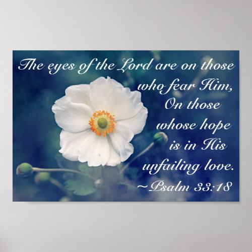 Psalm 3318 Hope in His unfailing love Scripture Poster