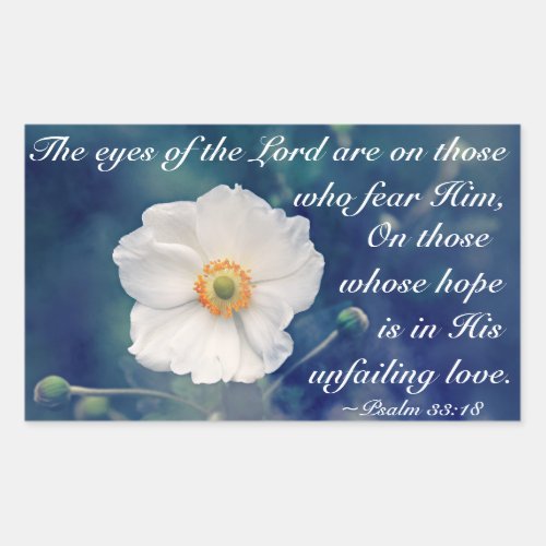 Psalm 3318 Hope in His unfailing love Scripture Rectangular Sticker