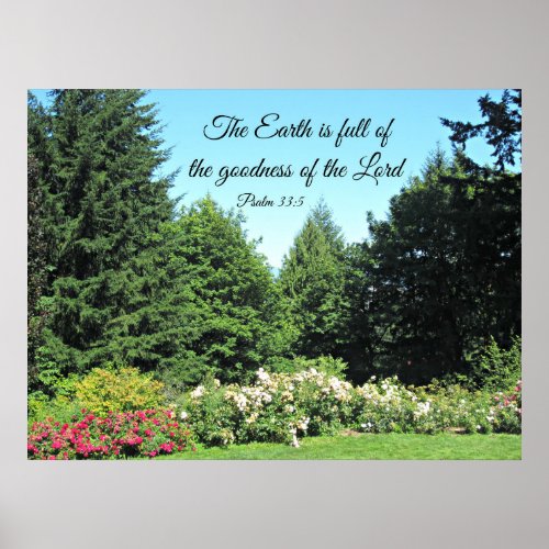 Psalm 335 The earth is full of the goodness of Poster