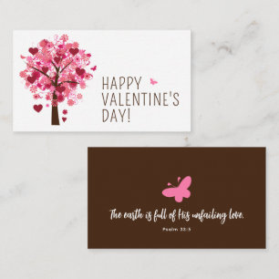 Psalm 33:5 Valentine Heart Tree Enclosure Card