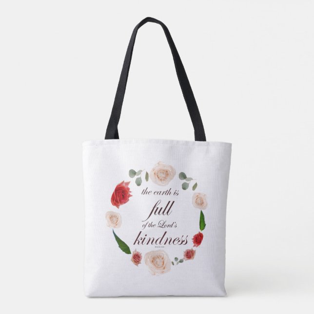 psalm 33 full kindness tote bag (Back)